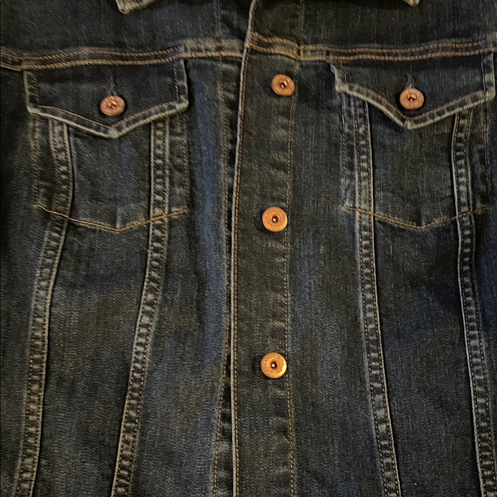 Lands' End Dark Blue Denim Jacket - Picture 3 of 6